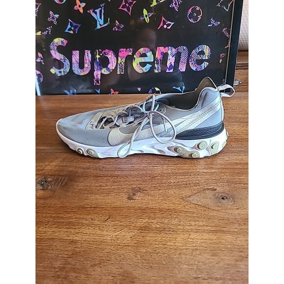 Nike React Element 55 Silver Men’s Size 13 BQ6166-007 Sneakers Shoes - Picture 7 of 14